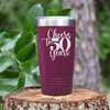 Maroon Birthday Tumbler With Cheers To Fifty Years Design