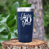 Navy Birthday Tumbler With Cheers To Fifty Years Design