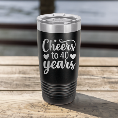 Funny Cheers To Fourty Ringed Tumbler