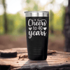 Black Birthday Tumbler With Cheers To Fourty Design