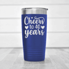 Blue Birthday Tumbler With Cheers To Fourty Design