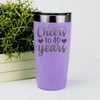 Light Purple Birthday Tumbler With Cheers To Fourty Design