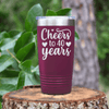Maroon Birthday Tumbler With Cheers To Fourty Design