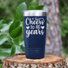 Navy Birthday Tumbler With Cheers To Fourty Design