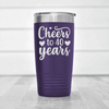 Purple Birthday Tumbler With Cheers To Fourty Design