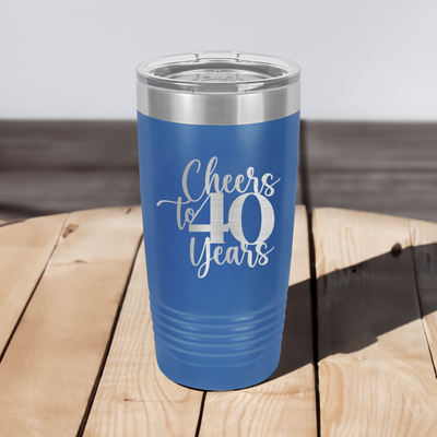 Cheers To Fourty Years Ringed Tumbler