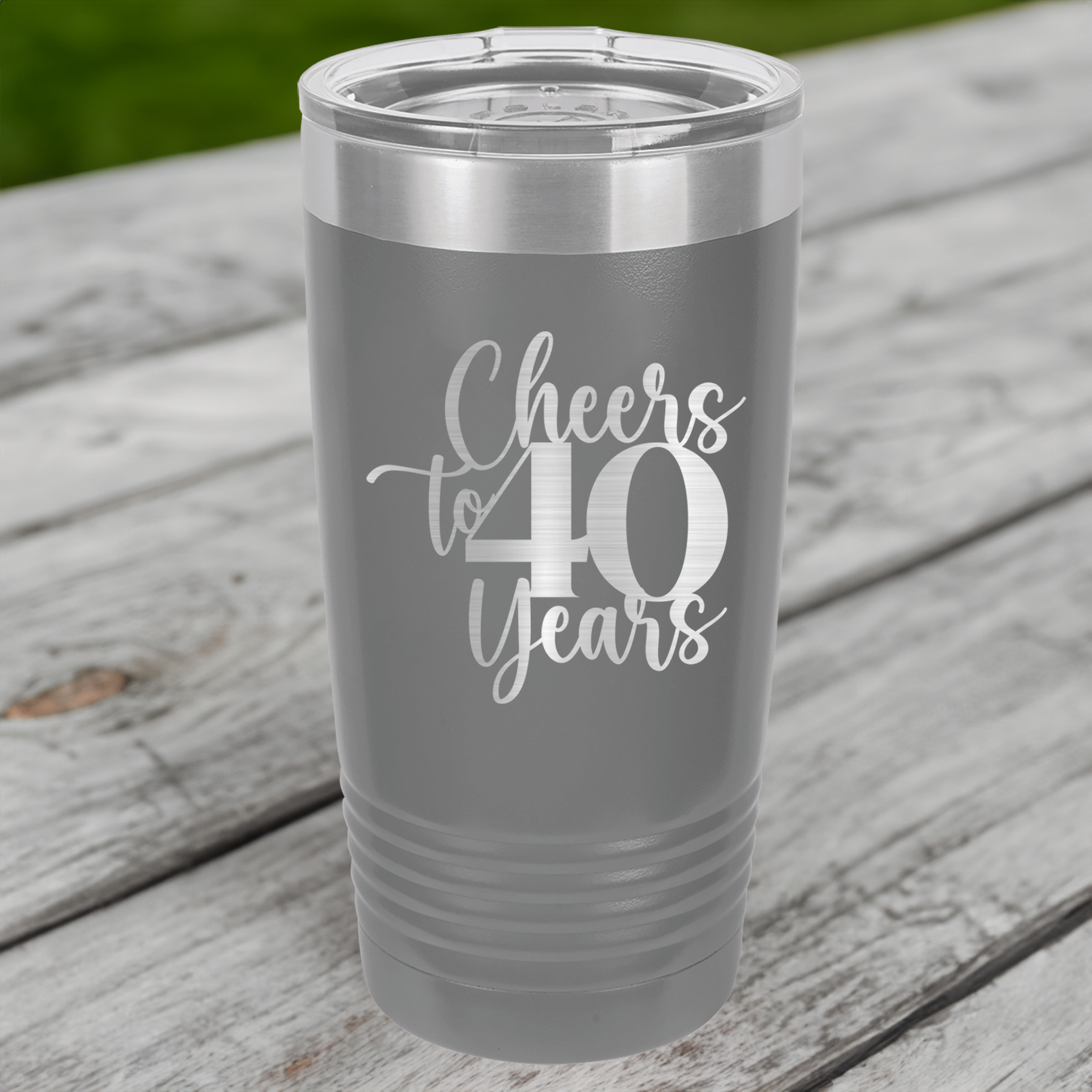 Funny Cheers To Fourty Years Ringed Tumbler