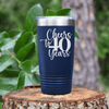Navy Birthday Tumbler With Cheers To Fourty Years Design