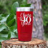 Red Birthday Tumbler With Cheers To Fourty Years Design
