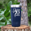 Navy Birthday Tumbler With Cheers To Seventy Years Design