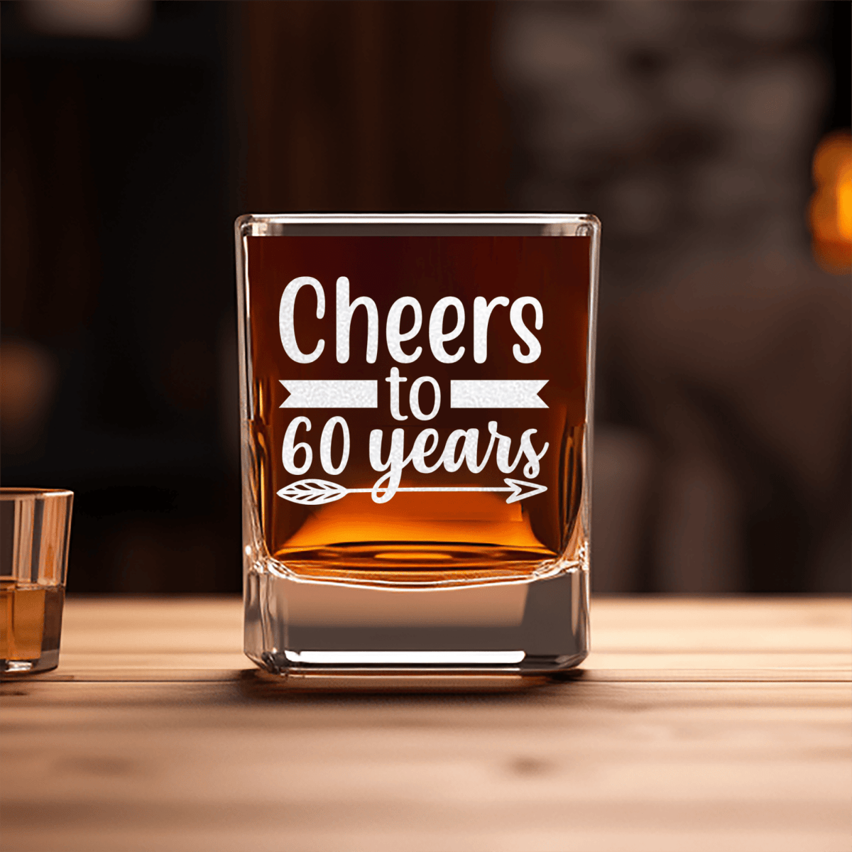 Cheers To Sixty Arrow Square Shotglass