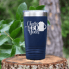 Navy Birthday Tumbler With Cheers To Sixty Beer Design