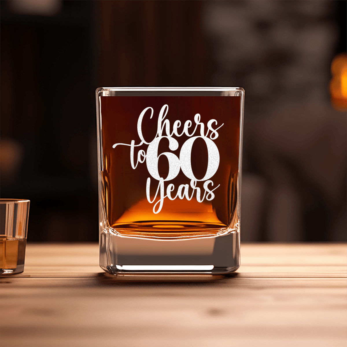Cheers To Sixty Years Square Shotglass