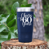 Navy Birthday Tumbler With Cheers To Sixty Years Design
