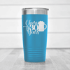 Light Blue Birthday Tumbler With Cheers To Thirty Beer Design