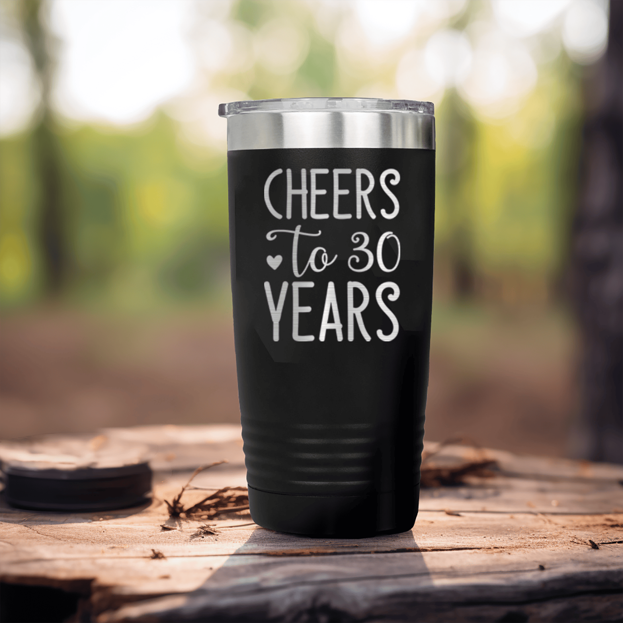 Black Birthday Tumbler With Cheers To Thirty Design