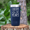 Navy Birthday Tumbler With Cheers To Thirty Design