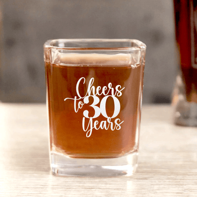 Cheers To Thirty Years Square Shotglass