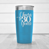 Light Blue Birthday Tumbler With Cheers To Thirty Years Design