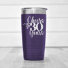 Purple Birthday Tumbler With Cheers To Thirty Years Design