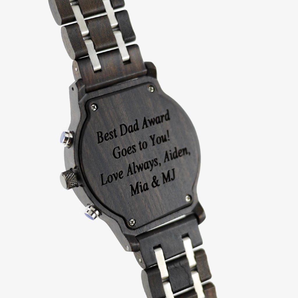 Unique Personalized Black Ivory Chronos Customized Watches Gifts for Men by Groovy Guy