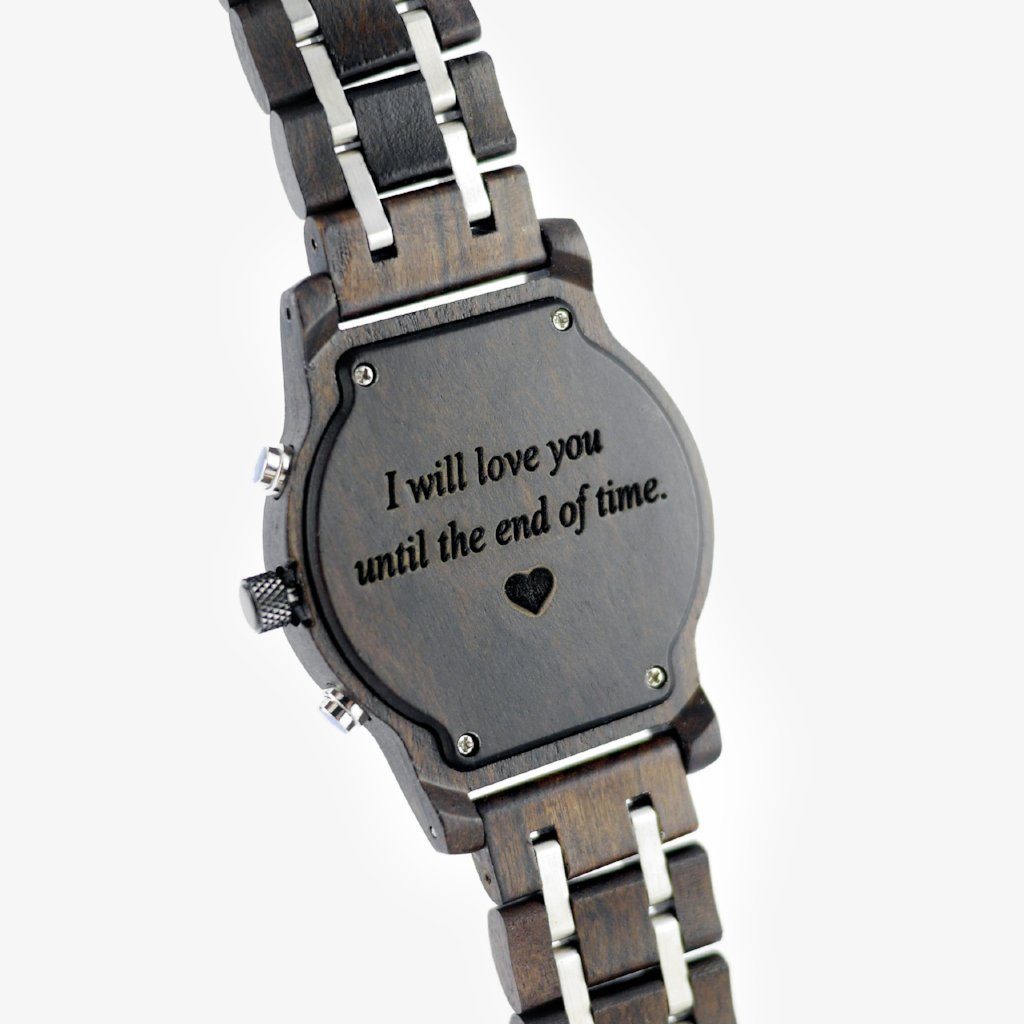 Unique Personalized Black Ivory Chronos Customized Watches Gifts for Men by Groovy Guy