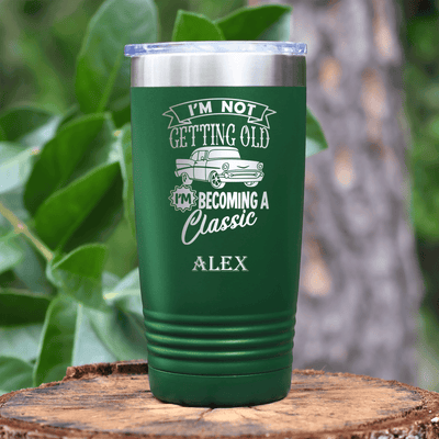 Green Funny Old Man Tumbler With Classic Aged Design