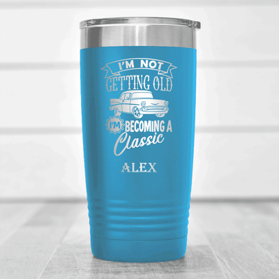 Light Blue Funny Old Man Tumbler With Classic Aged Design