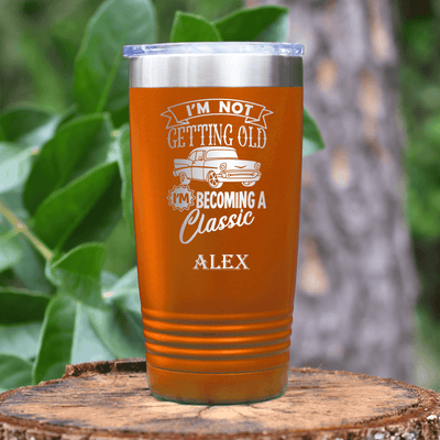 Orange Funny Old Man Tumbler With Classic Aged Design