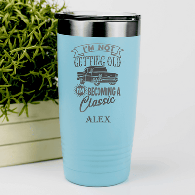Teal Funny Old Man Tumbler With Classic Aged Design
