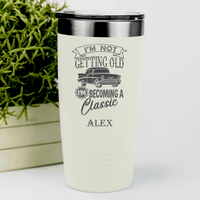 White Funny Old Man Tumbler With Classic Aged Design