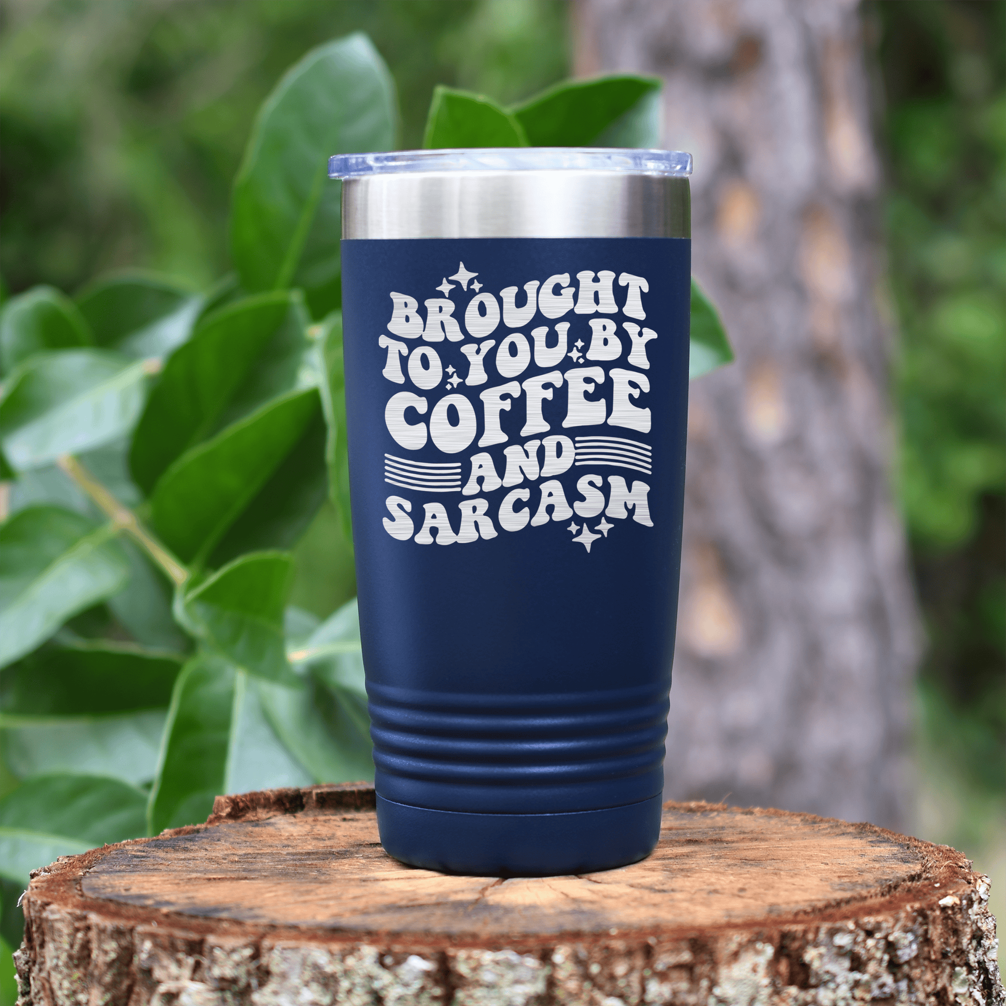 Navy funny tumbler Coffee And Sarcasm