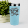 Teal funny tumbler Coffee And Sarcasm