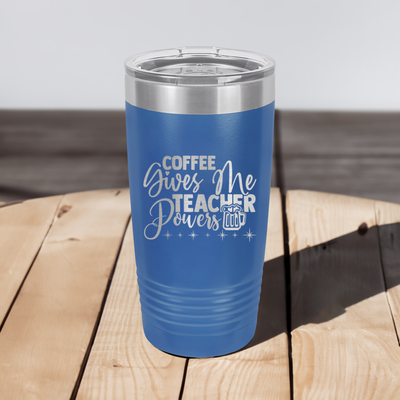 Coffee Is How I Get Powers Ringed Tumbler