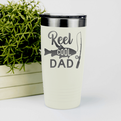 White fathers day tumbler Coolest Fishing Dad