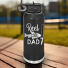 Black Fathers Day Water Bottle With Coolest Fishing Dad Design