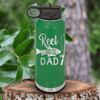 Green Fathers Day Water Bottle With Coolest Fishing Dad Design