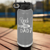 Grey Fathers Day Water Bottle With Coolest Fishing Dad Design