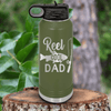 Military Green Fathers Day Water Bottle With Coolest Fishing Dad Design