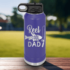 Purple Fathers Day Water Bottle With Coolest Fishing Dad Design