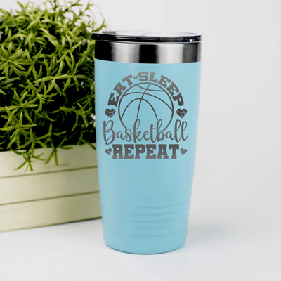 Teal basketball tumbler Court Dreams And Daily Life