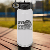 White Basketball Water Bottle With Court Love Affair Design