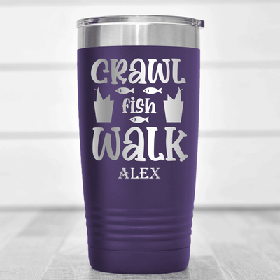 Purple Fishing Tumbler With Crawl Fish Walk Design