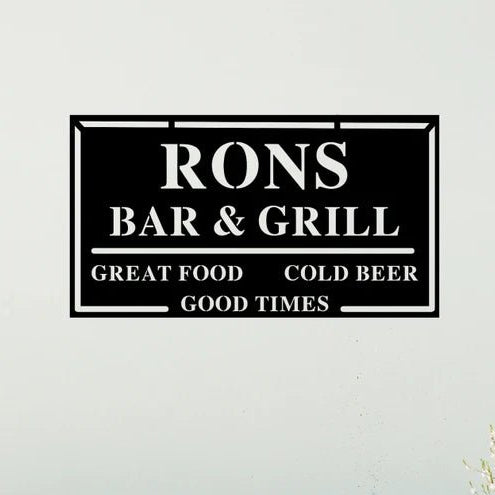Unique Personalized Custom Bar & Grill Sign Customized Pub Signs Gifts for Men by Groovy Guy