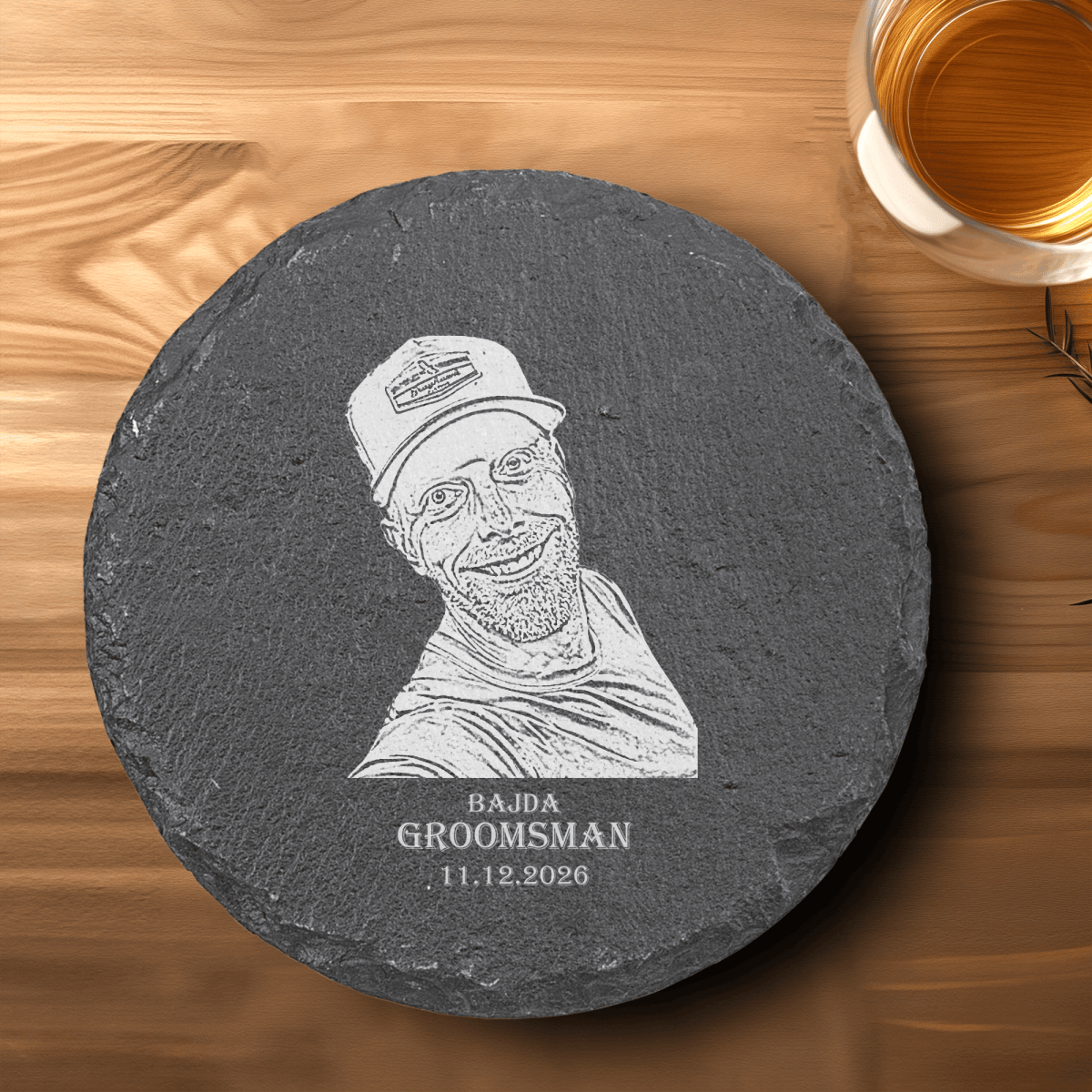 Unique Personalized Custom Photo Slate Groomsman Photo - Set of 2 Customized Groomsmen Gifts Gifts for Men by Groovy Guy