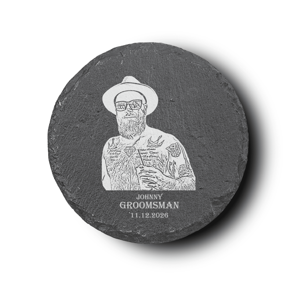 Unique Personalized Custom Photo Slate Groomsman Photo - Set of 2 Customized Groomsmen Gifts Gifts for Men by Groovy Guy