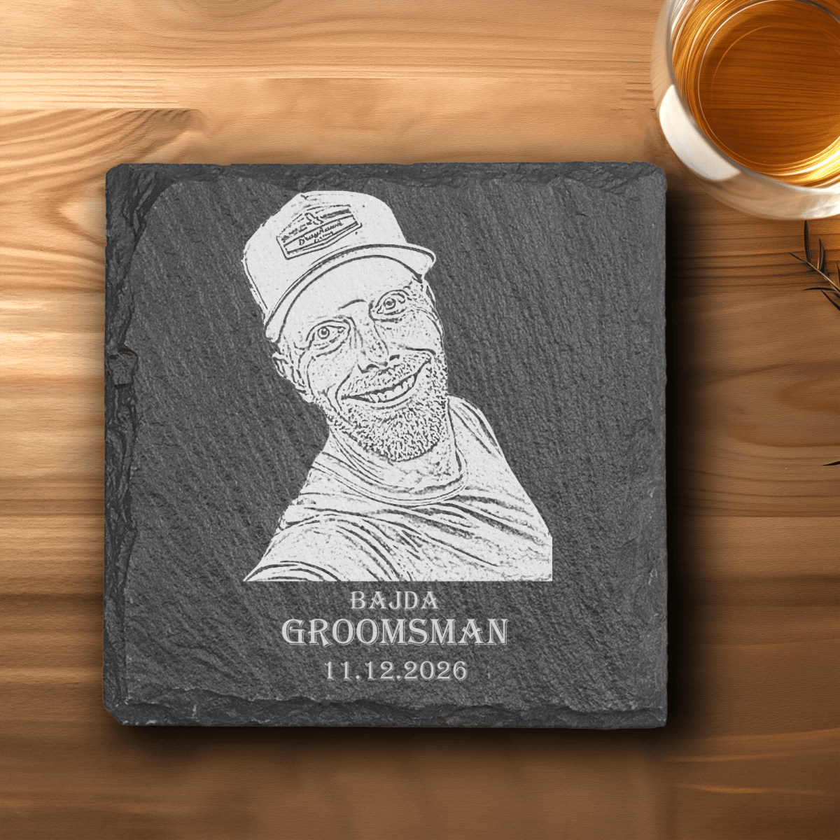 Unique Personalized Custom Photo Slate Groomsman Photo - Set of 2 Customized Groomsmen Gifts Gifts for Men by Groovy Guy