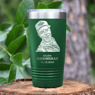Green Groomsman Tumbler With Custom Groomsman Design