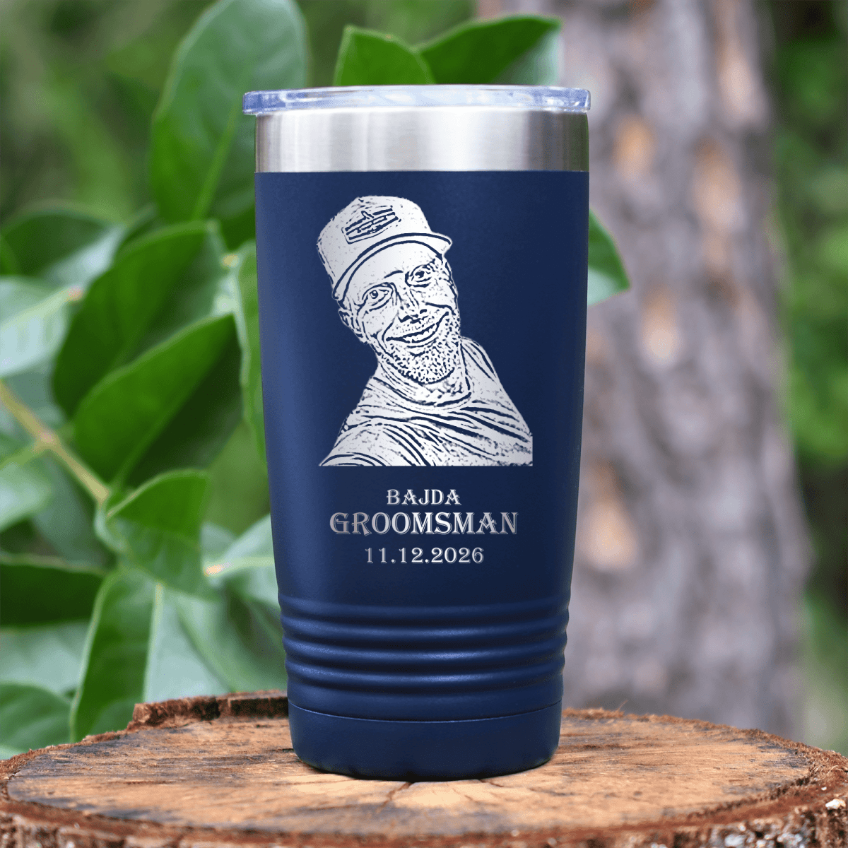 Navy Groomsman Tumbler With Custom Groomsman Design