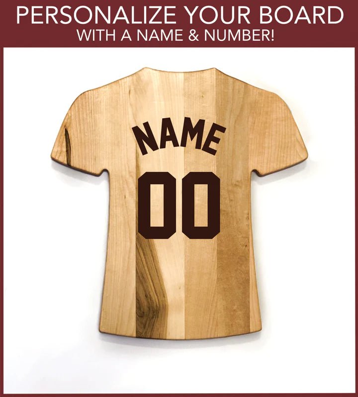 Unique Personalized Custom Jersey Cutting Board Customized Baseball Gifts for Men by Groovy Guy